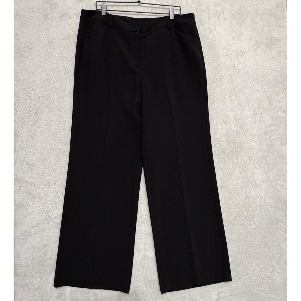 Chico's Wide Leg Trousers Women 2.5 Black Career Professional Office Wear - Picture 2 of 10